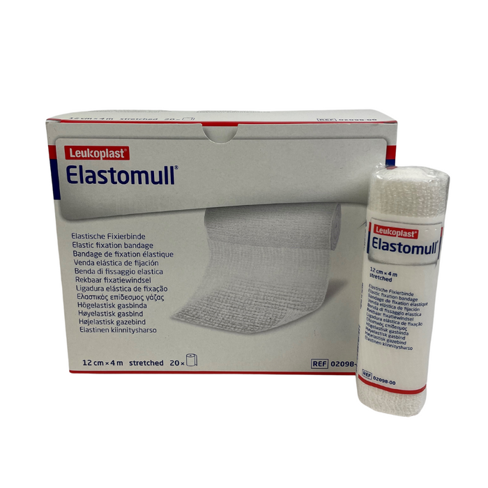 Elastomull rekbaar fixatiewindsel, 12cm x 4m wit, 20st (per stuk verpakt) (2098-00)