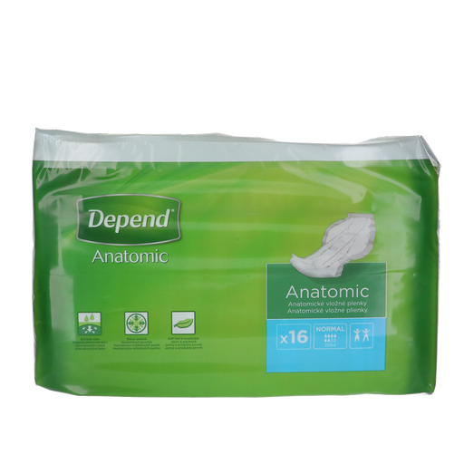 Afbeelding Depend Anatomic Inlegkruisjes Normal - 16 Stuks