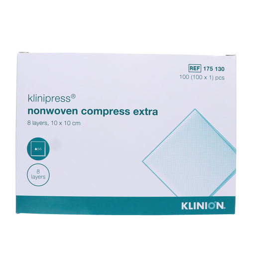 Afbeelding Klinion Non Woven Kompres Steriel 10x10 cm (100 stuks)