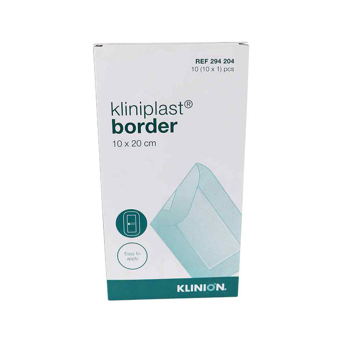 Kliniplast Border eilandpleister, 10x20cm, steriel, 10 stuks