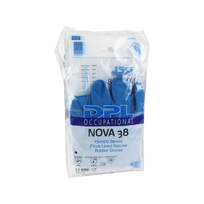 Dpl Nova 38 乳胶家用手套，蓝色 200 双