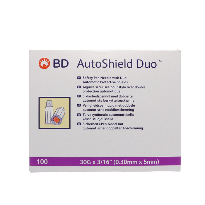 Afbeelding BD AutoShield Duo Pennaald met veiligheidssysteem 30G 5 x 0,3 mm - 100 stuks