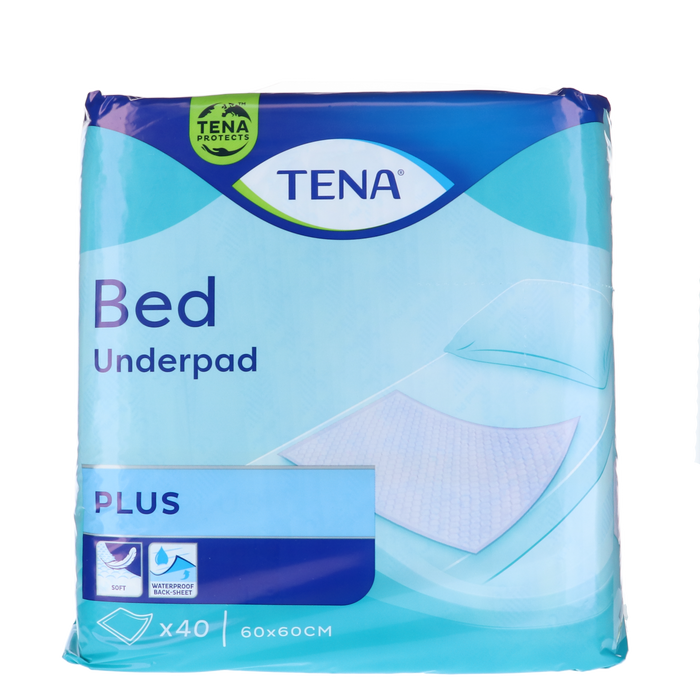 Afbeelding TENA Bed Plus Onderleggers 60x60 cm - Voordeelverpakking 40 stuks