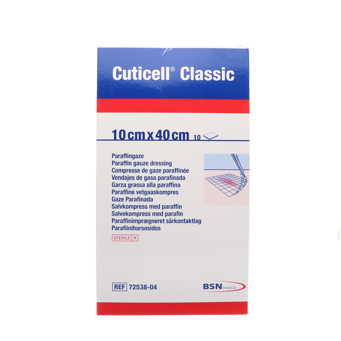 Afbeelding Cuticell Classic Paraffine Vetverband 10cm x10cm, 10st (72538-02)