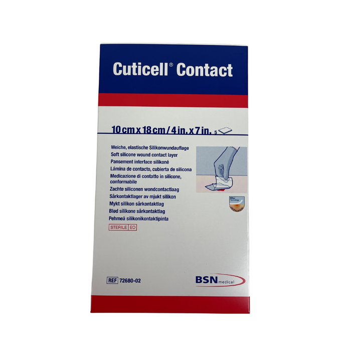 Cuticell Contact Siliconen Wondcontactlaag 10cm x 18cm, 5st (72680-02)