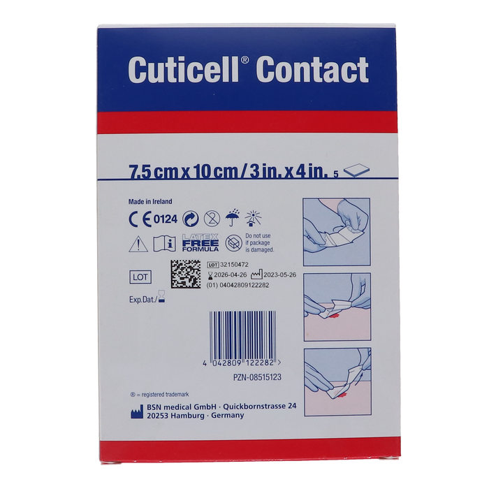 Cuticell Contact Siliconen Wondcontactlaag 7,5cm x 10cm, 5st (72680-01)
