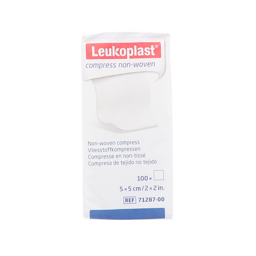 Afbeelding Leukoplast Non-Woven Compressen 5x5cm - 100 Stuks, Niet Steriel