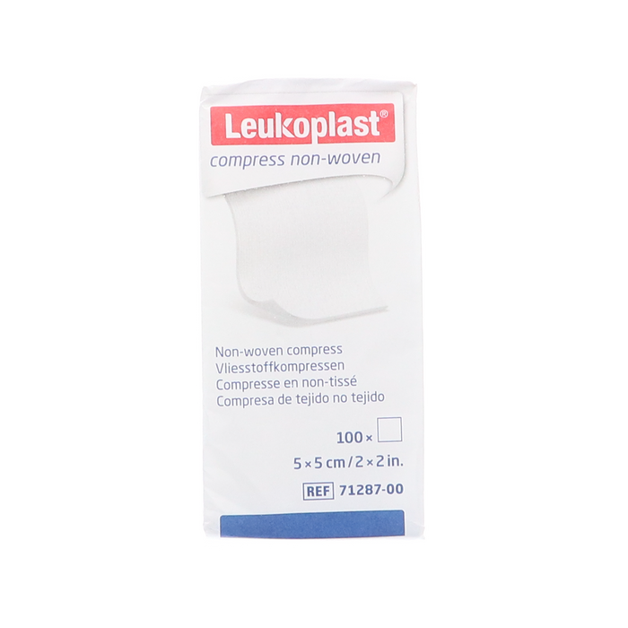 Afbeelding Leukoplast Non-Woven Compressen 5x5cm - 100 Stuks, Niet Steriel