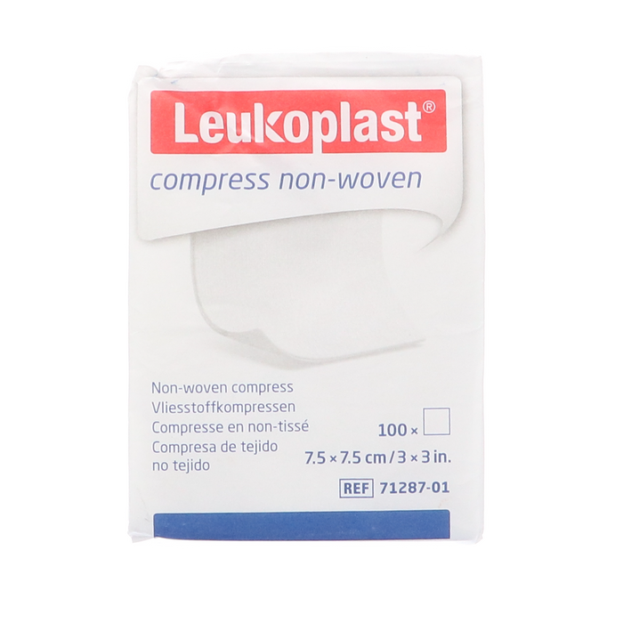 Afbeelding Leukoplast Non-Woven Compressen 7,5x7,5cm - 100 stuks, Niet-Steriel