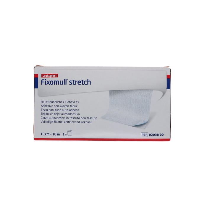 Fixomull stretch fixatiepleister, non-woven, 15cmx10m, wit, 1st (2038)