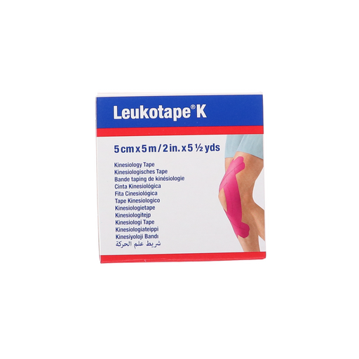 Afbeelding Leukotape Elastisch Kleefverband Roze - 5cm x 5m, 1 Stuk