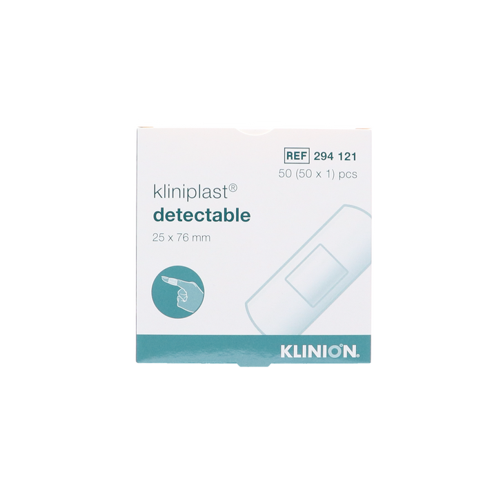 Afbeelding De Kliniplast Detectable wond pleister blauw waterproof 25 x 76 mm, 50 stuks