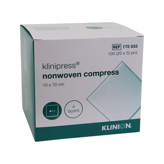 Klinion non-woven kompres, steriel, 10 x 10 cm, 100 stuks