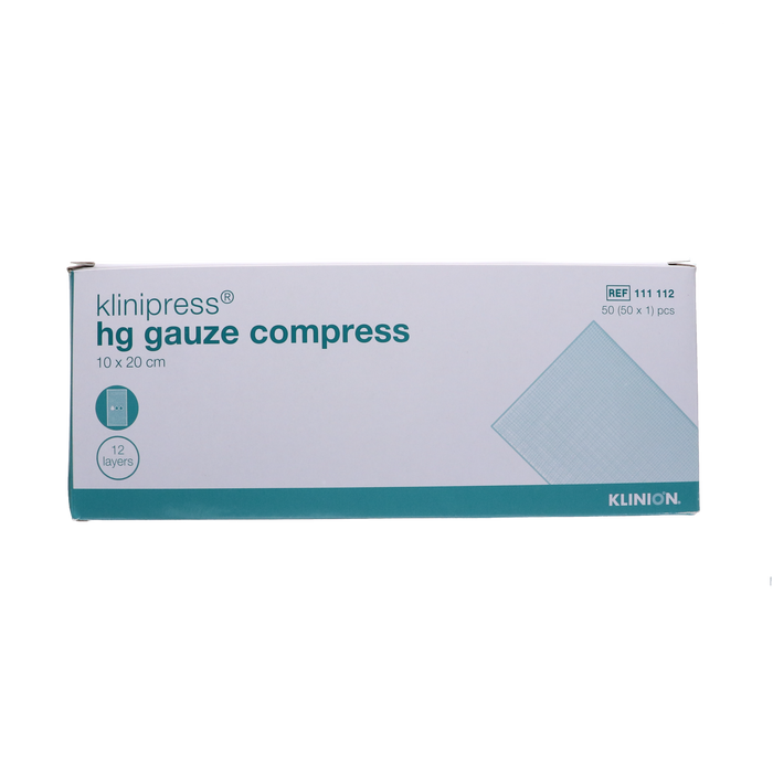 Afbeelding Klinipress HG Gaas kompres steriel 10x20cm,  12 lagen, 50 stuks