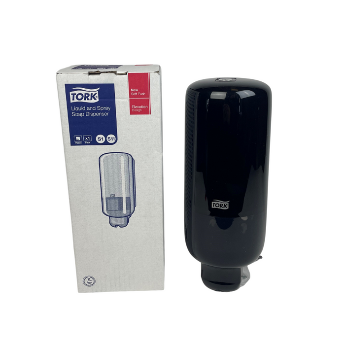 Tork Vloeibare- en Sprayzeep Dispenser, Zwart S11, kunststof, Elevation-line, 1 stuks (560008)