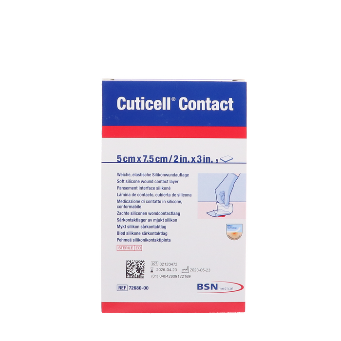 Afbeelding Cuticell Contact Siliconen Wondcontactlaag 5 cm X 7,5 cm, 5st (72680-00)