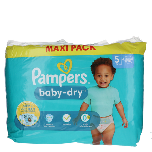 Pampers Baby-Dry Maat 5, 90 Luiers verpakking