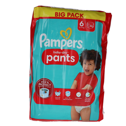 Afbeelding van Pampers Baby Dry Pants Maat 6 - 46 Luiers verpakking