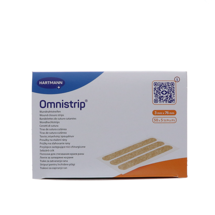 Omnistrip 3mmx76mm wondverzorgingspleisters in verpakking van 50 stuks