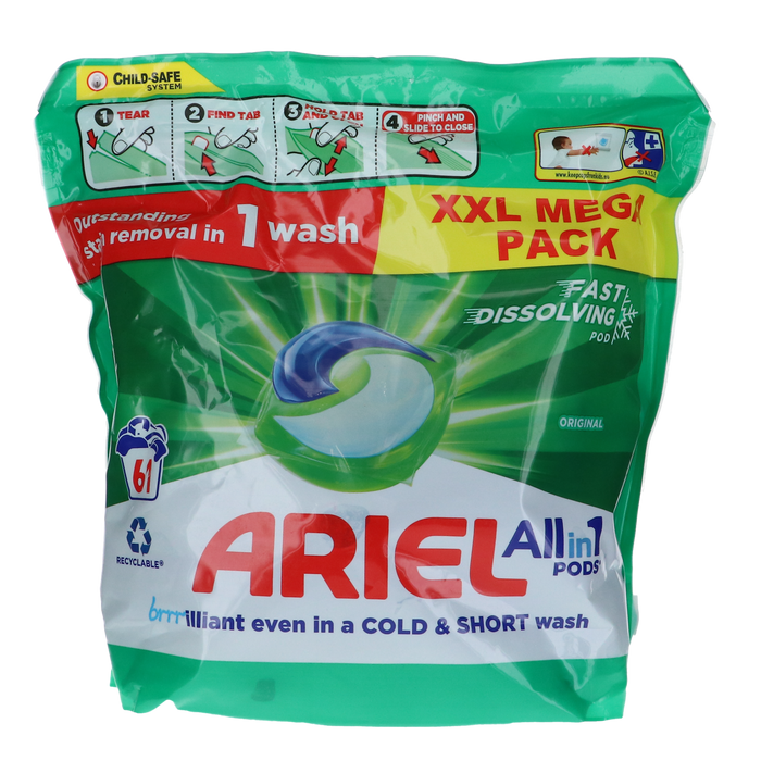 Ariel All in 1 Washing Pods Original, 61 stuks verpakking