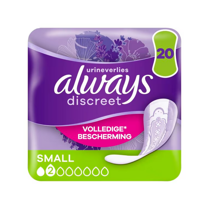 Altijd Discreet Incontinentie Inlegkruisjes 20 stuks Small Complete Protection verpakking