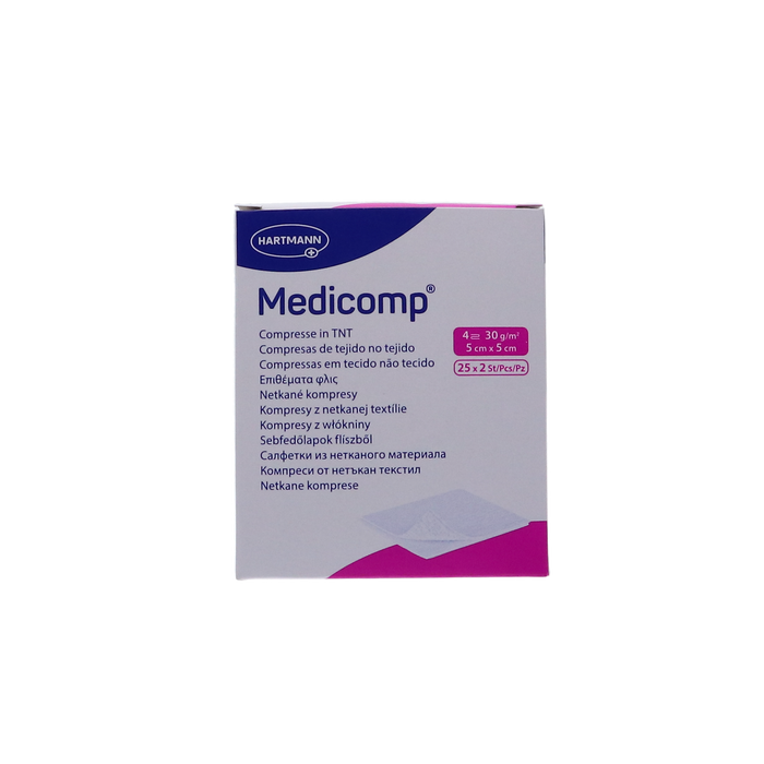 Afbeelding van Medicomp steriel, 4 laags, 5x5 cm, verpakking van 25 x 2 stuks