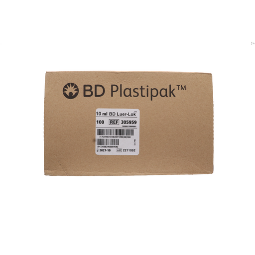 Afbeelding BD Plastipak luer-lock injectiespuit 10ml, 100st (300912)