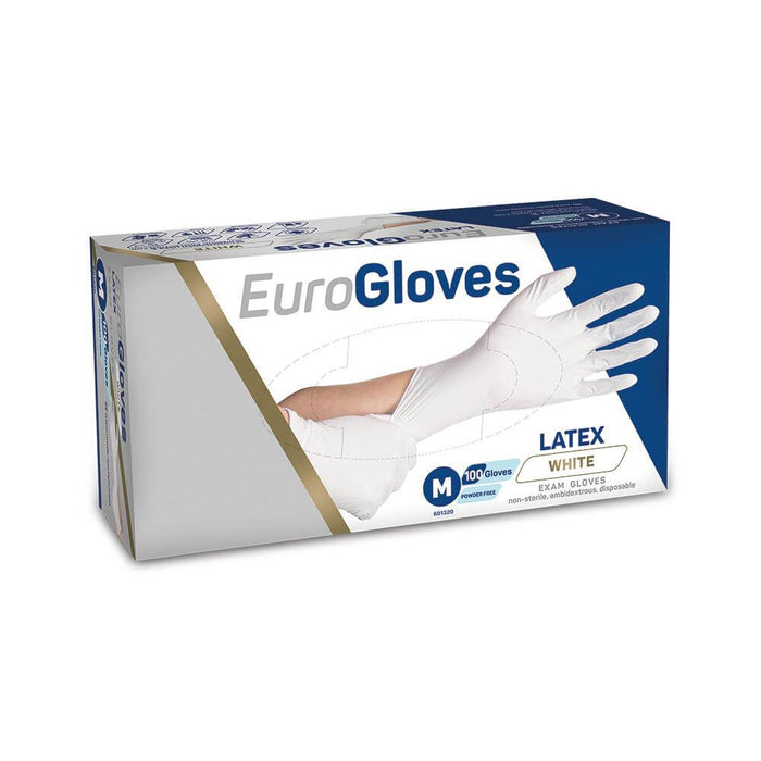 Eurogloves 手套乳胶无粉白色（100 件）